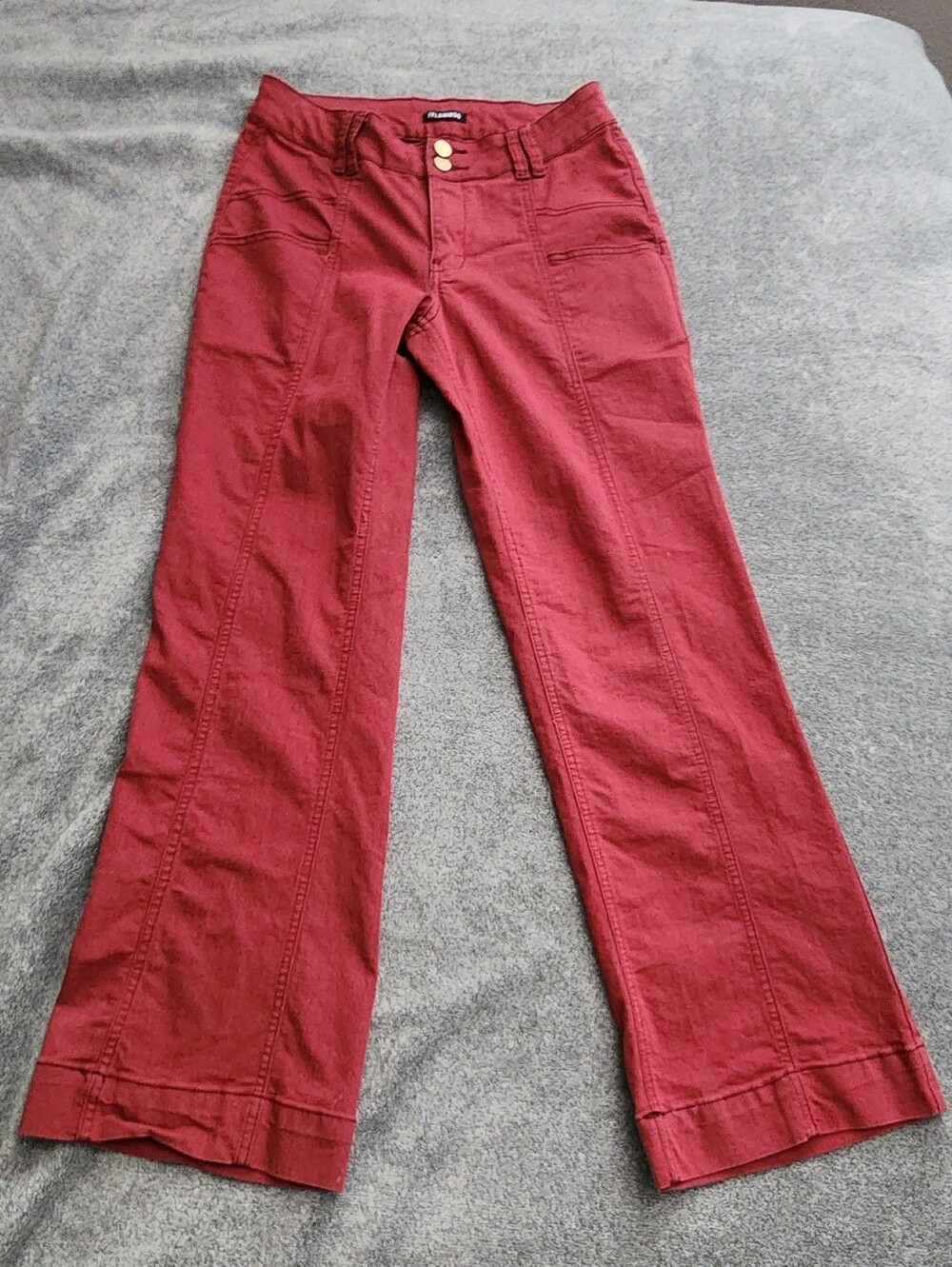 Flaminggal Red Wide‑Leg Pants Women’s Size Large – Waist 28" Street, Y2K